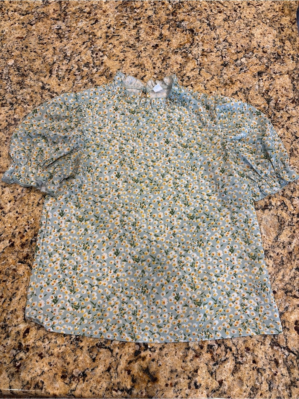 Cottagecore blouse with ruffled neck and sleeves size M - Picture 3 of 7